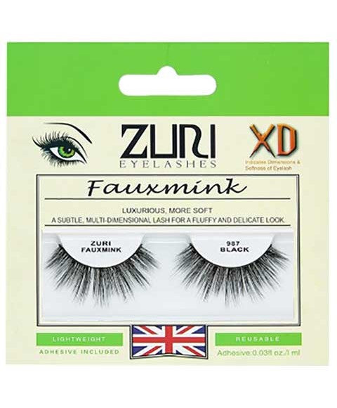 ZURI FAUXMINK EYELASHES 987 BLACK Eye Makeup Asetena Pa