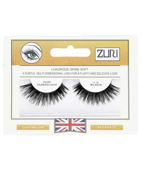 ZURI HUMAN HAIR EYELASHES 1 5 BLACK Eye Makeup Asetena Pa
