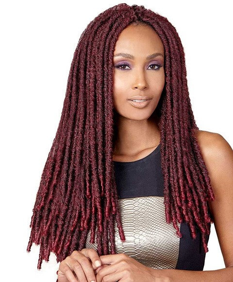 BOBBI BOSS SYN BOMBA FAUX LOCS SOUL 18 Color T1B/Blue Hair for Braid Extensions Asetena Pa