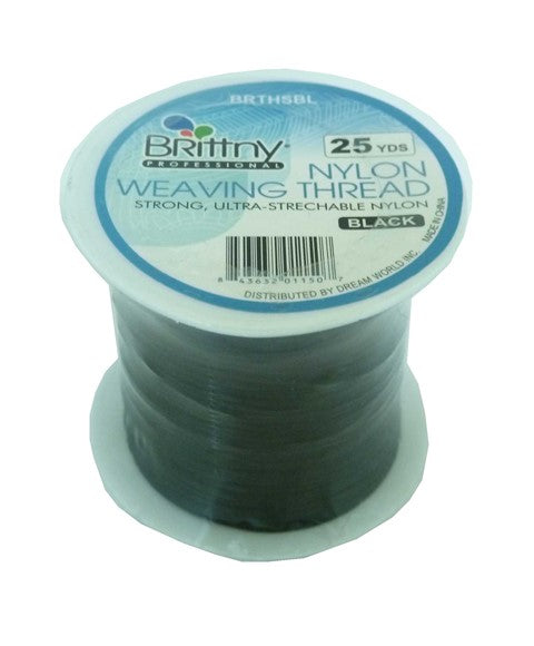 NYLON ULTRA STRECHABLE WEAVING THREAD 25 Yds Color Black Extensions Accessories Asetena Pa