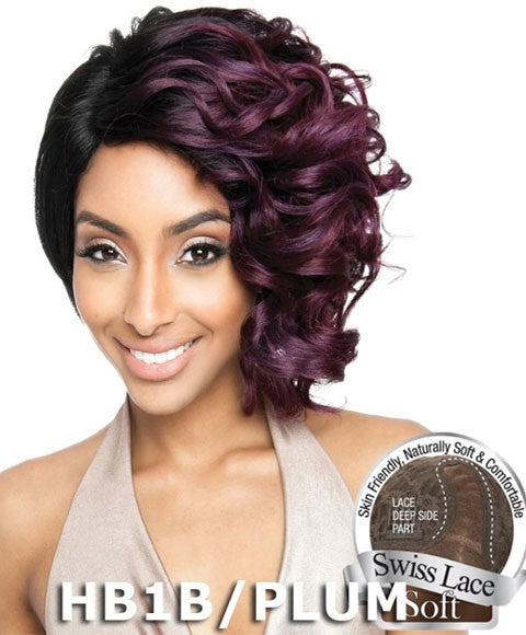 BROWN SUGAR SOFT SWISS LACE FRONT HH BS 218 STYLEMIX WIG Color SR1B/30 Lace Wigs Asetena Pa