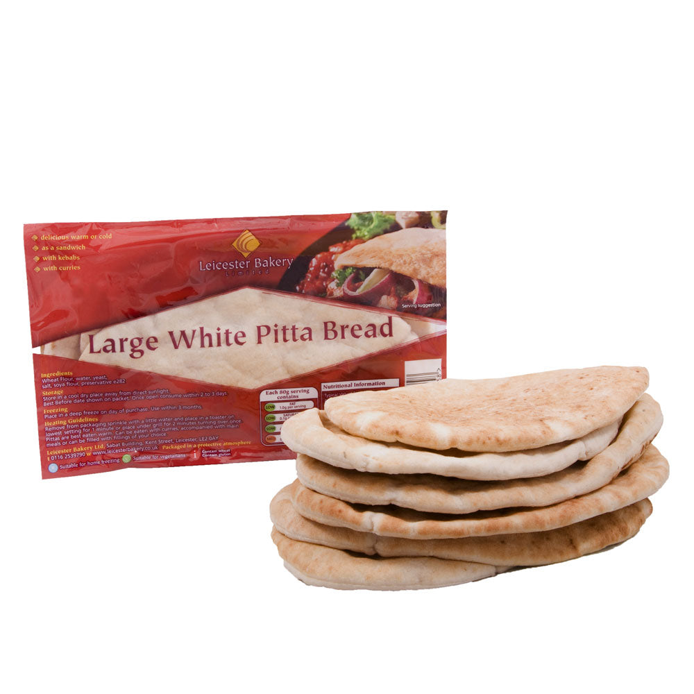 Leicester Bakery White Pocket Pitta Bread 1x6's