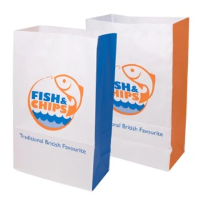 Fish & Chips Medium Kraft SOS Bags (250x400x140mm) Case of 100