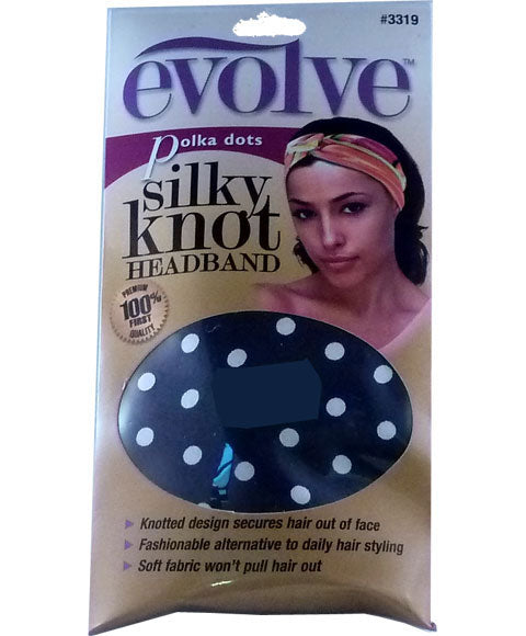 EVOLVE POLKA DOT SILKY KNOT HEADBAND Color Black Durags and Caps Asetena Pa