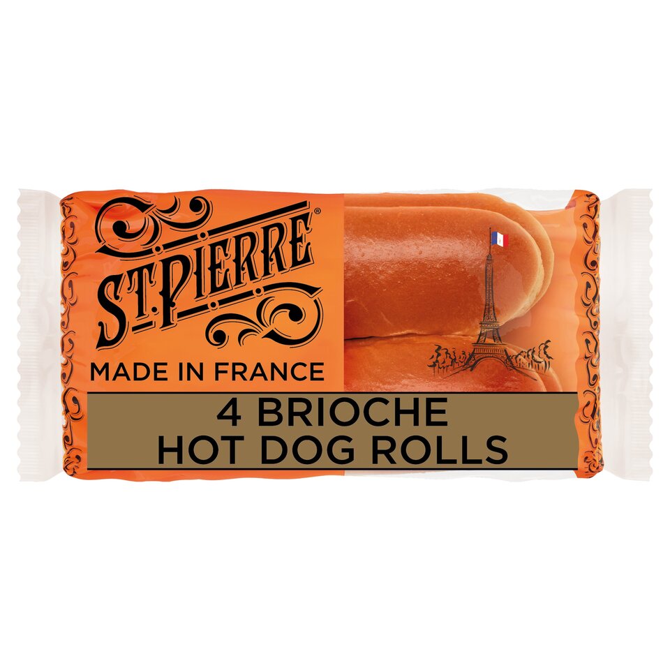 St Pierre Brioche Hot Dog Rolls 1x4's