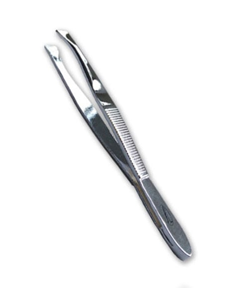 CHROME ANGLED TWEEZERS 202 08 Color Silver Makeup Accessories Asetena Pa
