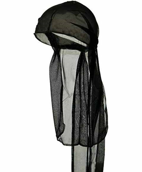 GOLDILOXS 2 IN 1 DU RAG AND WAVE CAP Color Black Extensions Accessories Asetena Pa