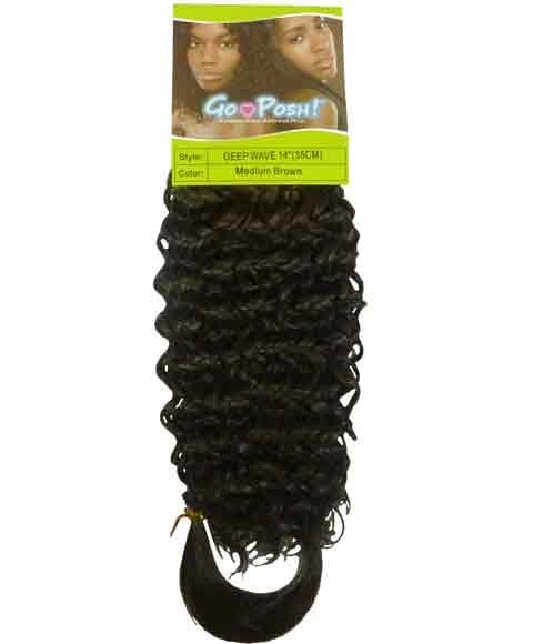 GO POSH SYN DEEP WAVE 12 Color P1B/99J (Dark Burgundy Streak) Synthetic Weave Hair Asetena Pa