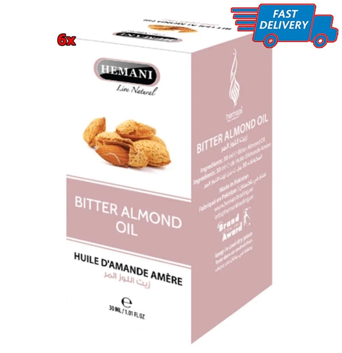HEMANI BITTER ALMOND OIL 6 x 30ML
