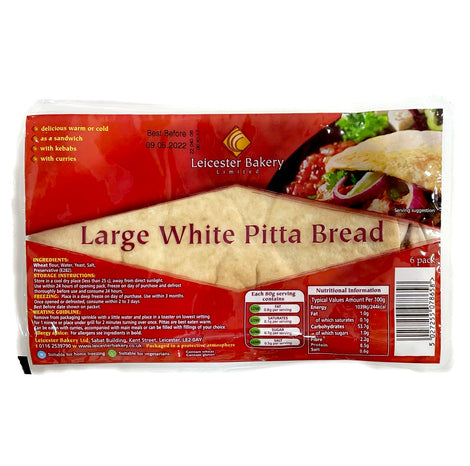 Leicester Bakery White Pitta Bread 1x6's