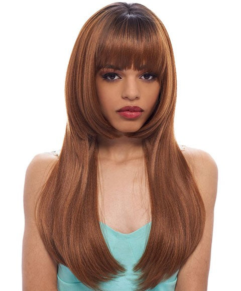 JANET COLLECTION TWO BLOCK SYN USTER WIG Color PLUMRED Synthetic Hair Wigs Asetena Pa