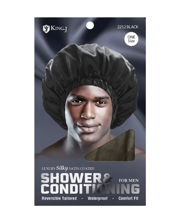 LUXURY SILKY SATIN COATED SHOWER AND CONDITIONING CAP FOR MEN 2252 Durags and Caps Asetena Pa