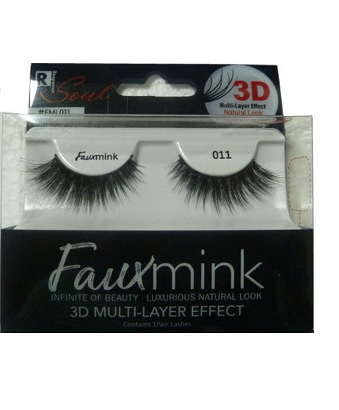 RESPONSE SOUL FAUX MINK 3D EFFECT EYELASH 011 Color Black Eye Makeup Asetena Pa
