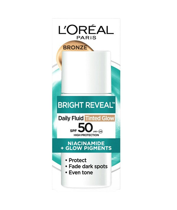 BRIGHT REVEAL DAILY FLUID TINTED GLOW SPF50 BRONZE 50 ml Foundation Asetena Pa