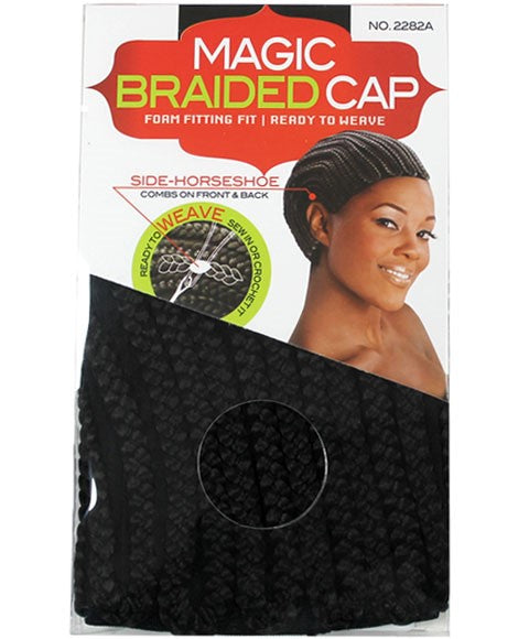 MAGIC BRAIDED CAP BLACK Color 2282A Durags and Caps Asetena Pa