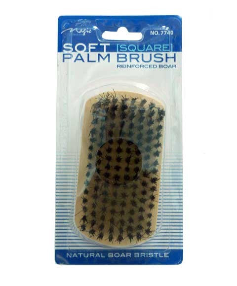 MAGIC COLLECTION NATURAL BOAR BRISTLE SOFT SQUARE PALM BRUSH 7740 Hair Brushes and Combs Asetena Pa