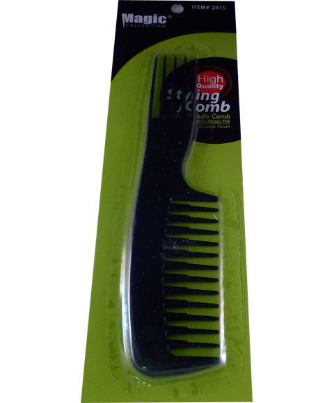 MAGIC COLLECTION RAKE HANDLE COMB 2415 Color Black Hair Brushes and Combs Asetena Pa