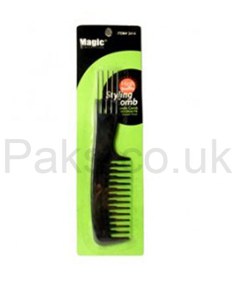 MAGIC COLLECTION RAKE HANDLE COMB 2414 Color Black Hair Brushes and Combs Asetena Pa