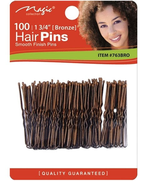MAGIC COLLECTION BALL TIP HAIR PINS 763BRO 1 3/4 inch Color Bronze Kids Hair Accessories Asetena Pa