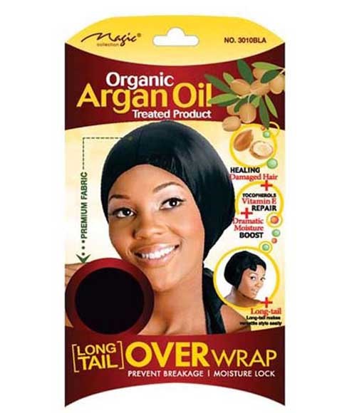 MAGIC COLLECTION ORGANIC ARGAN OIL OVER WRAP 3010 Color Black Durags and Caps Asetena Pa