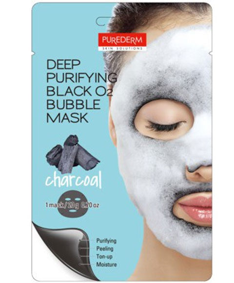 PUREDERM DEEP PURIFYING BLACK O2 BUBBLE MASK 20 g Skin Wash Asetena Pa