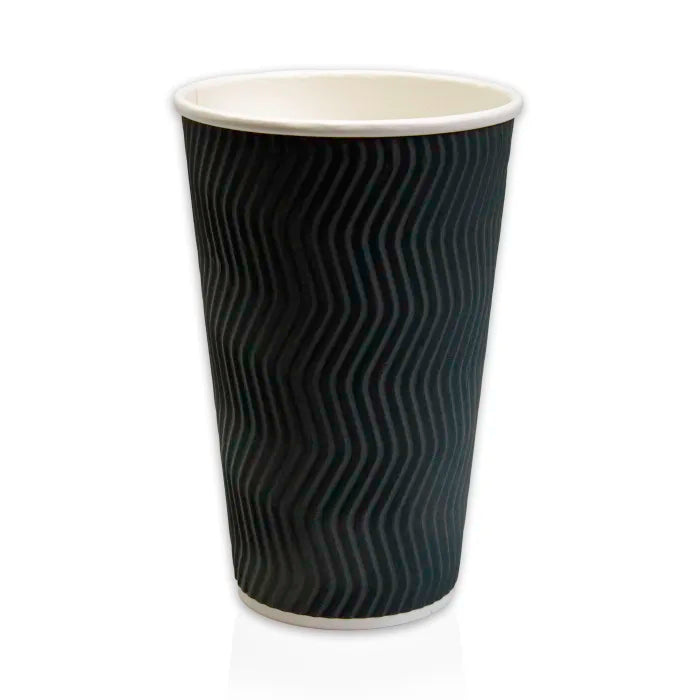16oz Black Ripple Wall Paper Hot Cup (CUP158/CUP265) Case of 250