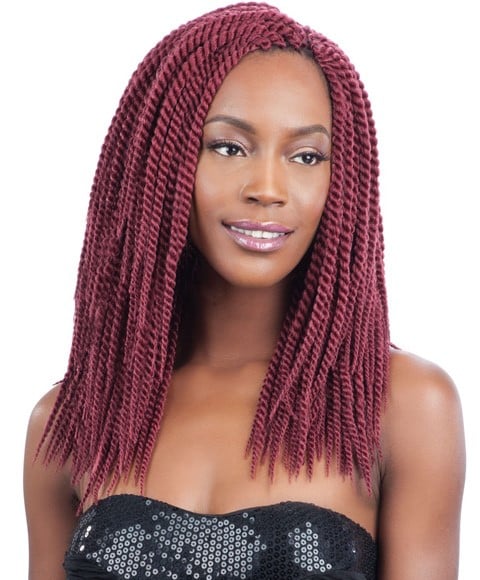GLANCE SYN SENEGALESE TWIST LARGE BRAID Color 99J Hair for Braid Extensions Asetena Pa
