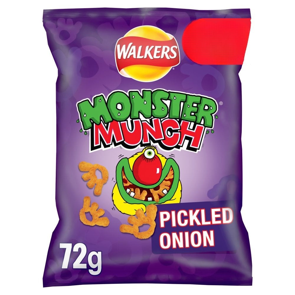 Walkers Monster Munch Pickled Onion Snacks Crisps 72g