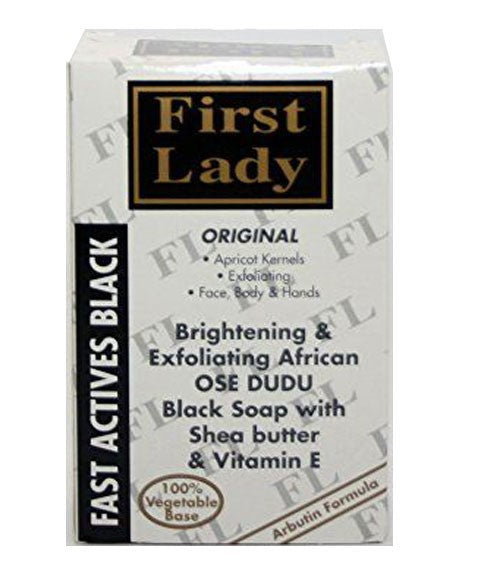 FIRST LADY ORIGINAL FAST ACTIVES BLACK SOAP WITH SHEA BUTTER AND VITAMIN E 200 g Body Care Asetena Pa