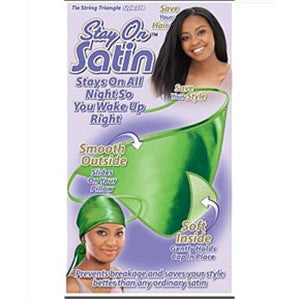 STAY ON SATIN TIE STRING TRIANGLE Fits all Color Assorted 778 Durags and Caps Asetena Pa