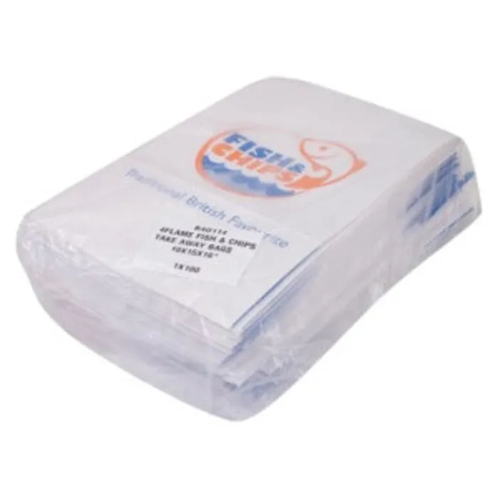 Fish & Chips Medium Kraft SOS Bags (250x400x140mm) Case of 100