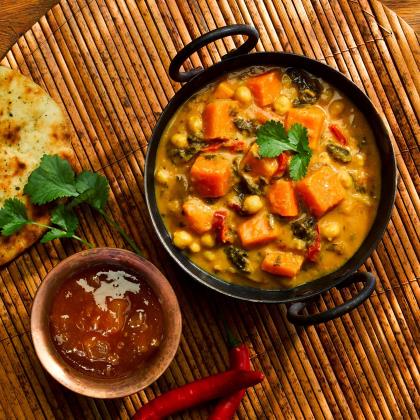 Simply Worldfoods Butternut Squash Spinach & Chickpea Curry 12 x 300g Ready Meals Asetena Pa