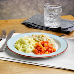 Simply Puree Level 6 Soft & Bite Sized Macaroni Cheese 12 x 380g Ready Meals Asetena Pa
