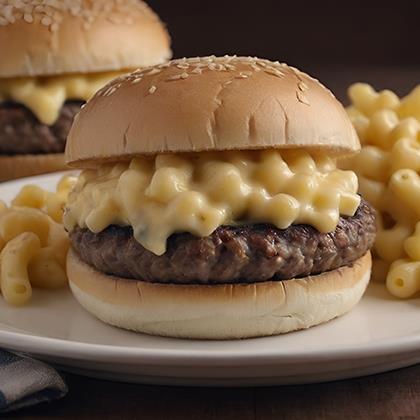 MAC 'N' CHEESE BURGER 1 x 36ea Ready Meals Asetena Pa