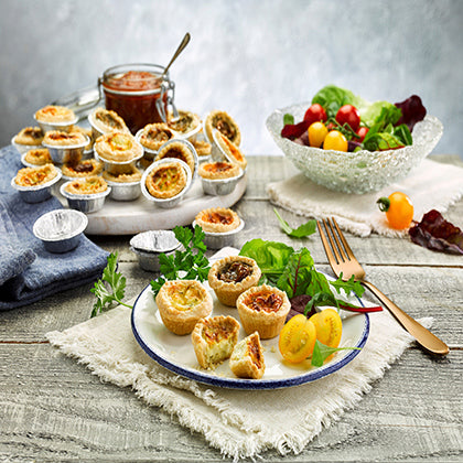 VEGETARIAN MINI QUICHE SELECTION 4 x 12pk Ready Meals Asetena Pa