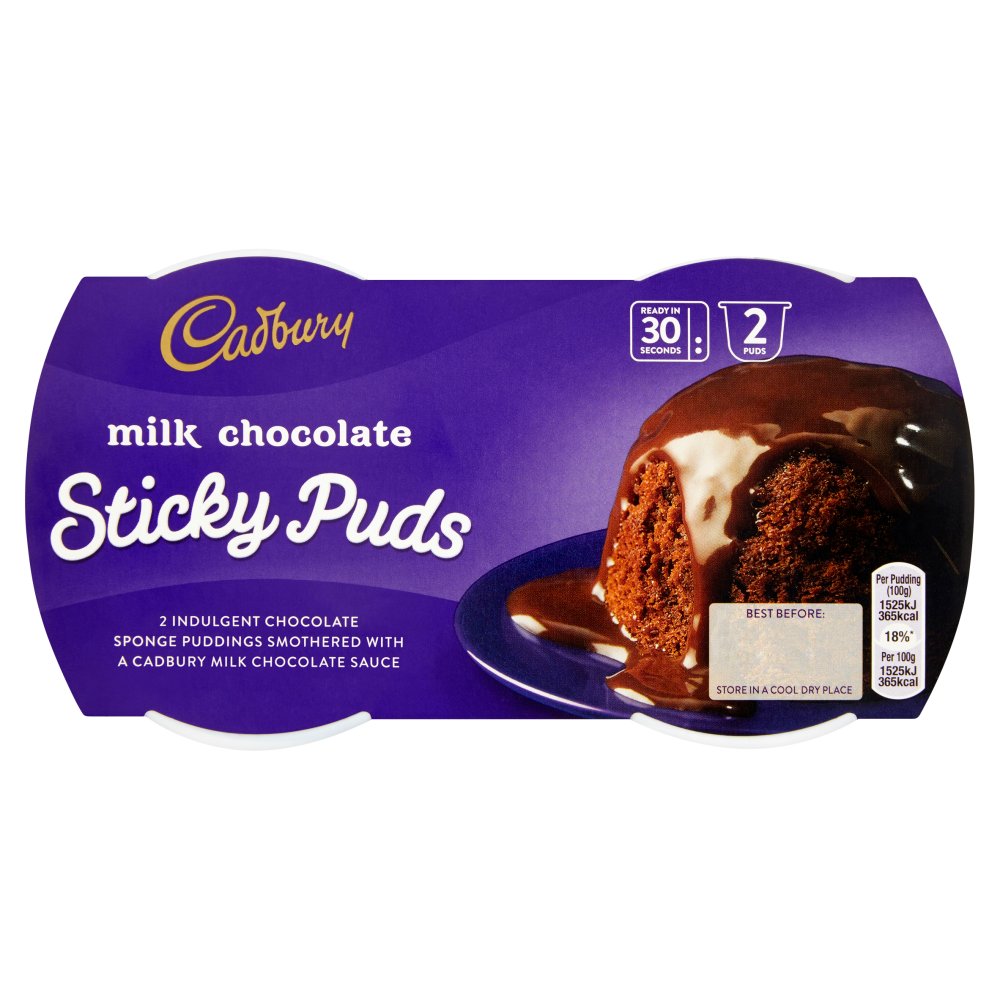MASCad Milk Chocolate Sticky Puds 2 x 95g-Food