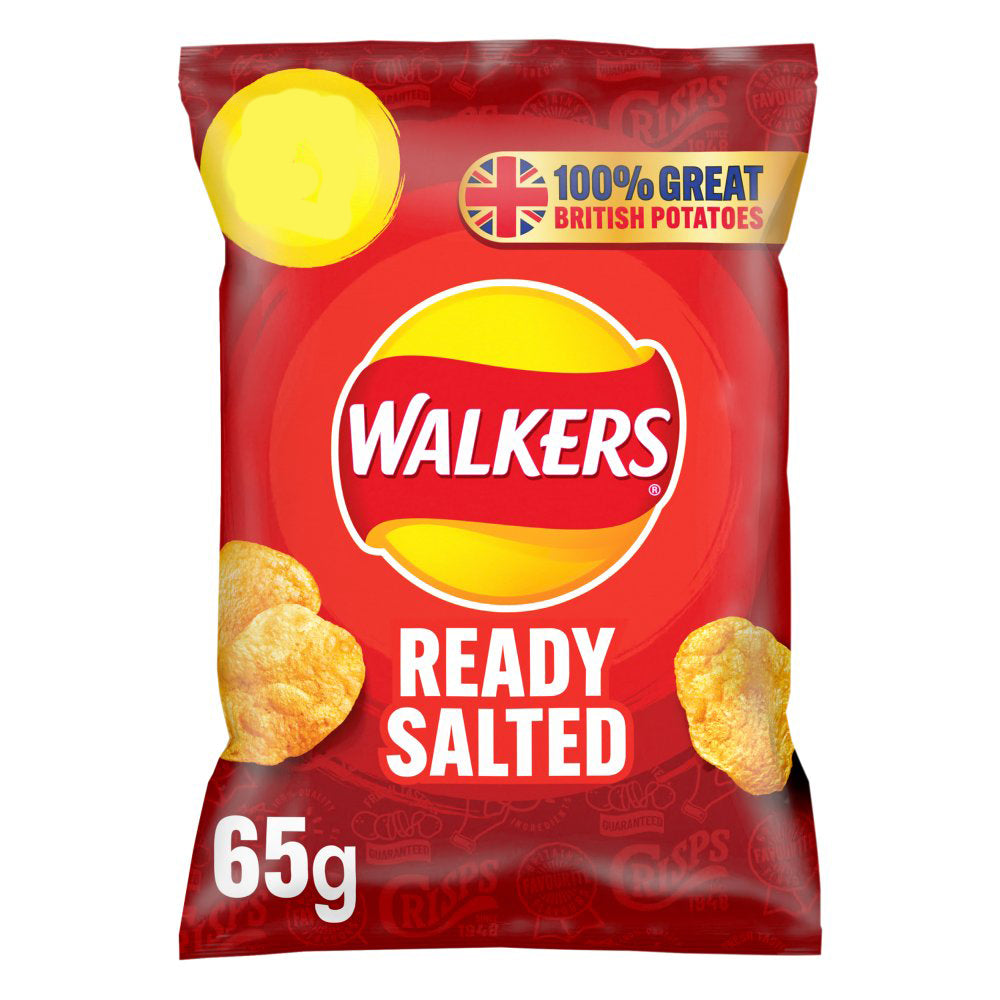Walkers Ready Salted Crisps 65g-Food