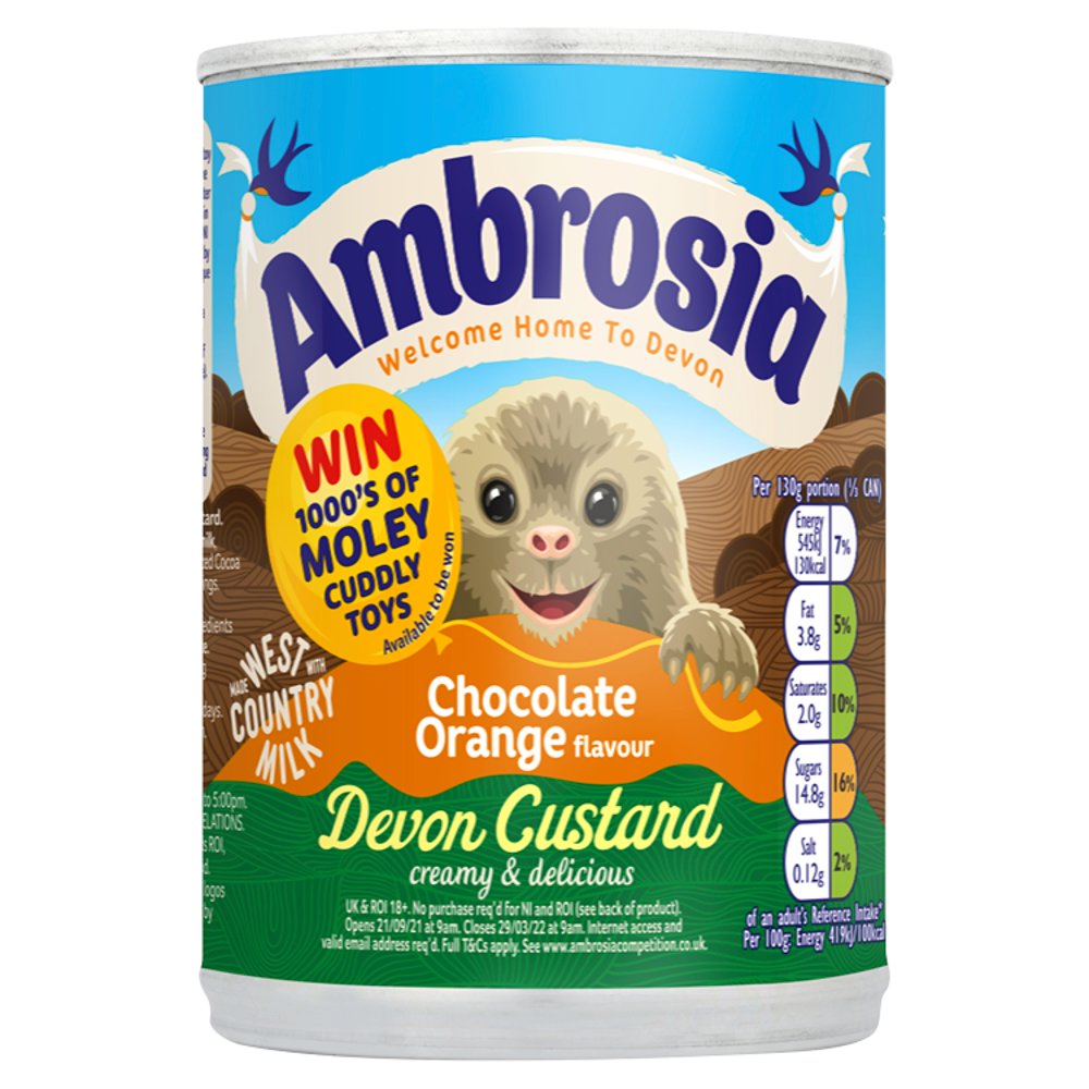 MASAmbrosia Chocolate Orange Flavour Devon Custard 400g-Food