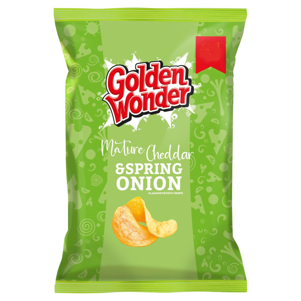 MASGolden Wonder Mature Cheddar & Spring Onion Flavour Potato Crisps 65g-Food