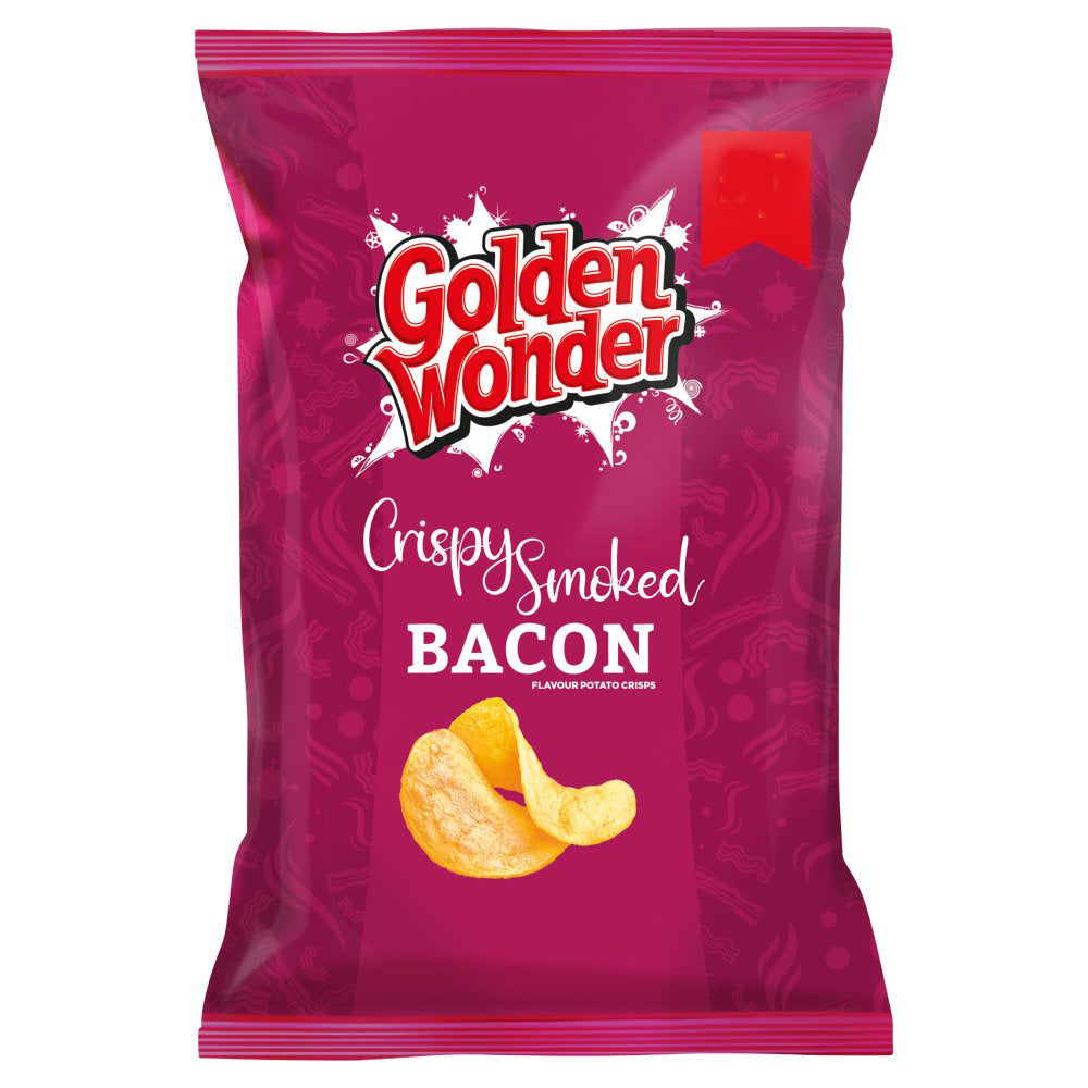 MASGolden Wonder Crispy Smoked Bacon Flavour Potato Crisps 65g-Food