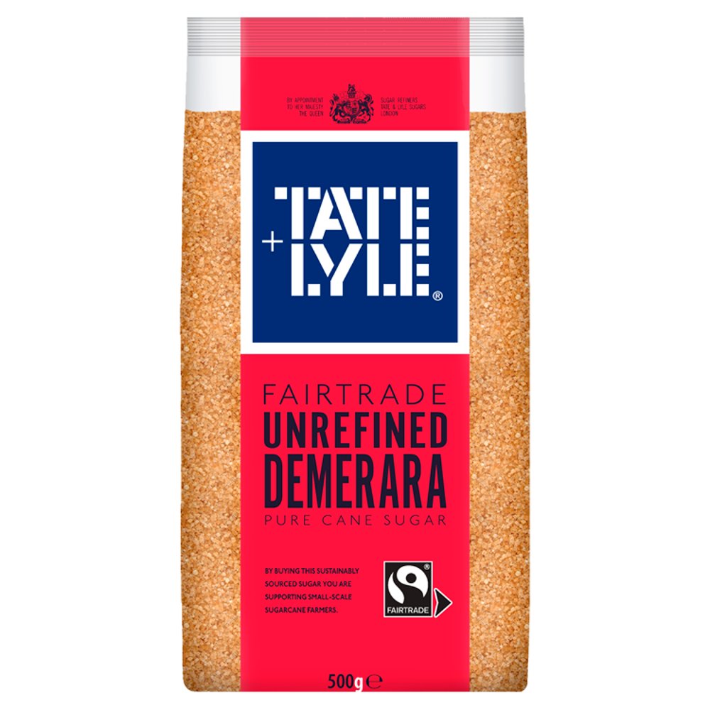 Tate & Lyle Fairtrade Unrefined Demerara Pure Cane Sugar 500g-Food