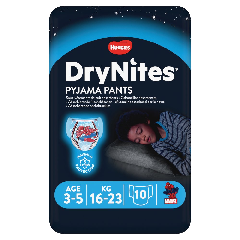 MASHuggies® DryNites®, Pyjama Pants, Boy, 3-5 Years (16-23kg), 10 Pants-Food