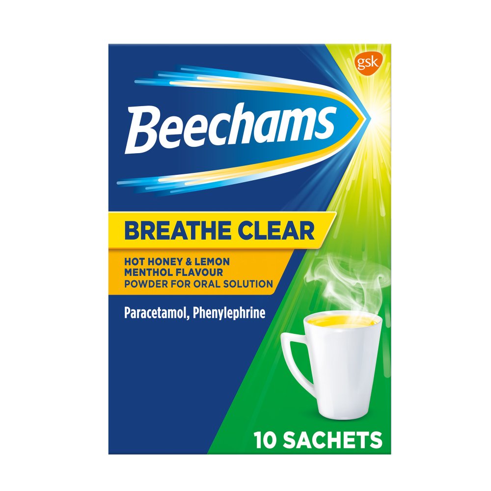 MASBeechams Breathe Clear Hot Honey & Lemon Menthol Flavour Sachets, 10s-Food