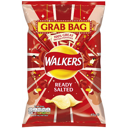 Walkers Ready Salted Crisps 45g-Food