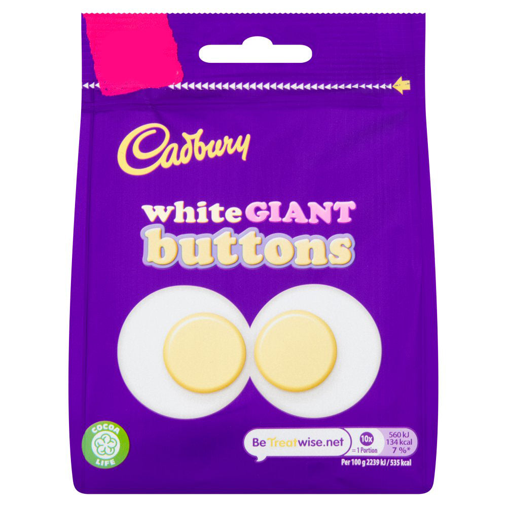 MASCad White Giant Buttons Chocolate Bag 95g-Food