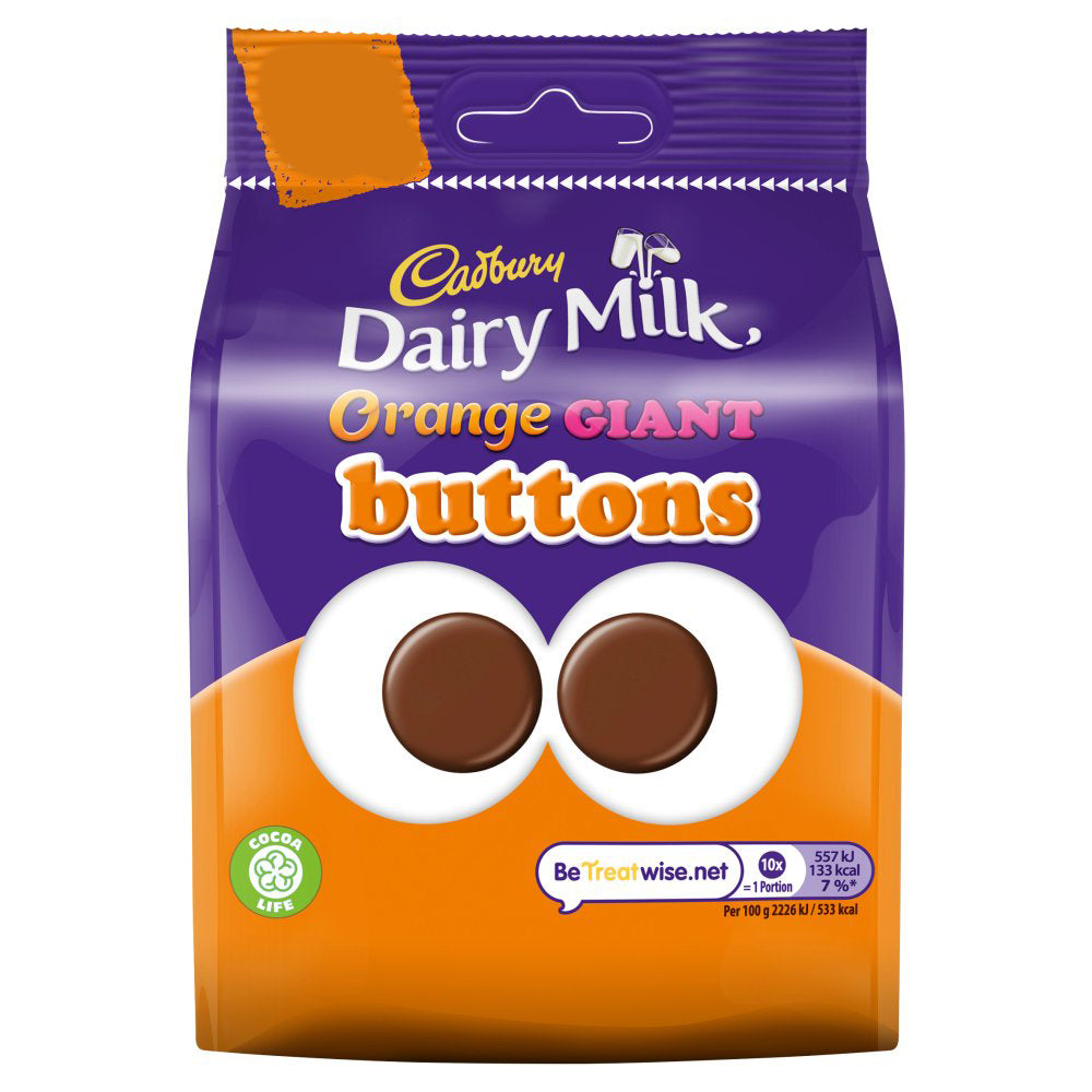 MASCad Dairy Milk Orange Giant Buttons Chocolate Bag 95g-Food