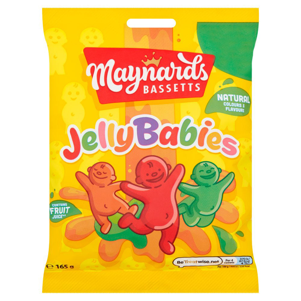 MASMaynards Bassetts Jelly Babies Sweets Bag 165g-Food