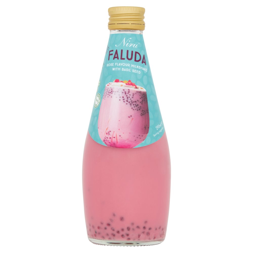 MASNiru Faluda Rose Flavour Milkshake with Basil Seed 290ml-Food