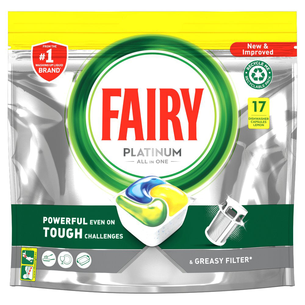 MASFairy Platinum All In One Dishwasher Tablets Lemon, 17 Tablets-Food