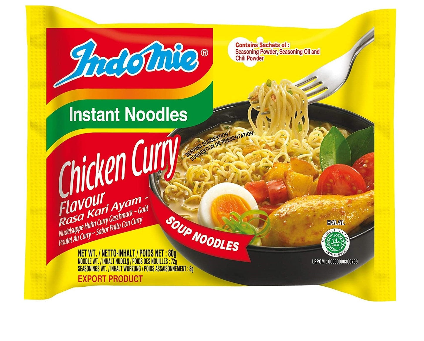 MASIndomie Noodles Chicken Curry 70g Box of 40-Fd